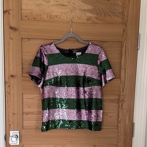Maeve Sequin Women’s Tee - Pink and Green